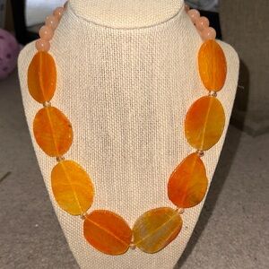 Elegant Park Lane natural Orange agate Necklace
